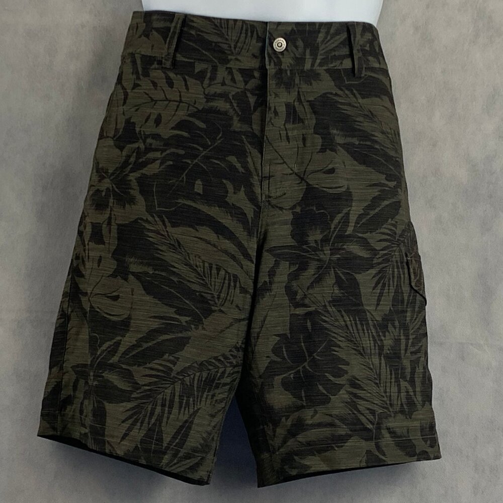 Speedo Men's Palm Floral Print Swim Bottom Board Shorts, Canteen Brown, Size 32